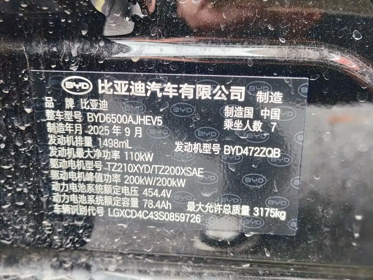 BYD Tang L 2025 2025 DM 200KM AWD LiDAR Flagship