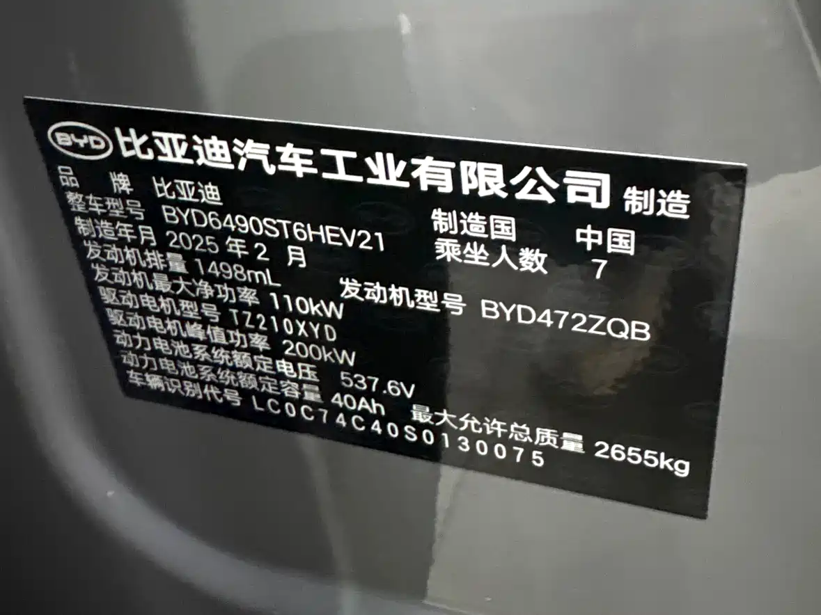 BYD Tang New Energy 2025 Smart Driving Edition DM-i 115KM Flagship фото 16