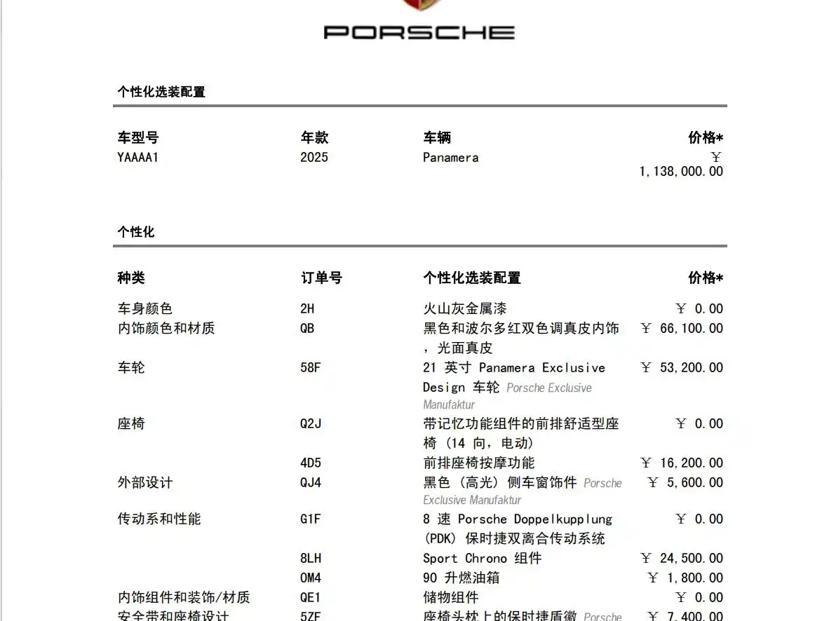 Porsche Panamera 2026 2026 Panamera 2.9T