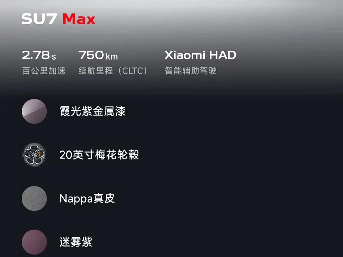 XIAOMI CAR XIAOMI SU7