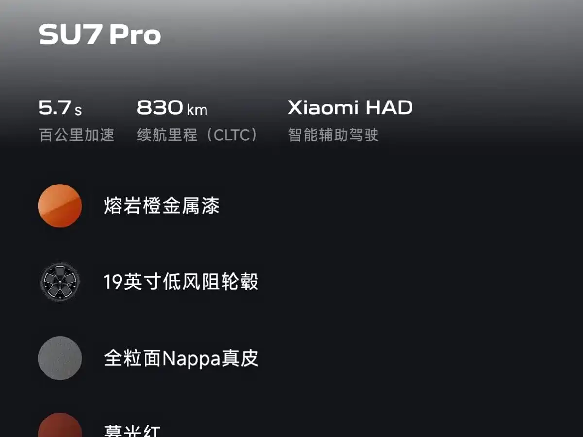 Xiaomi Auto Xiaomi SU7 2024 2024 RWD Ultra Long Range Advanced Smart Driving Pro Edition