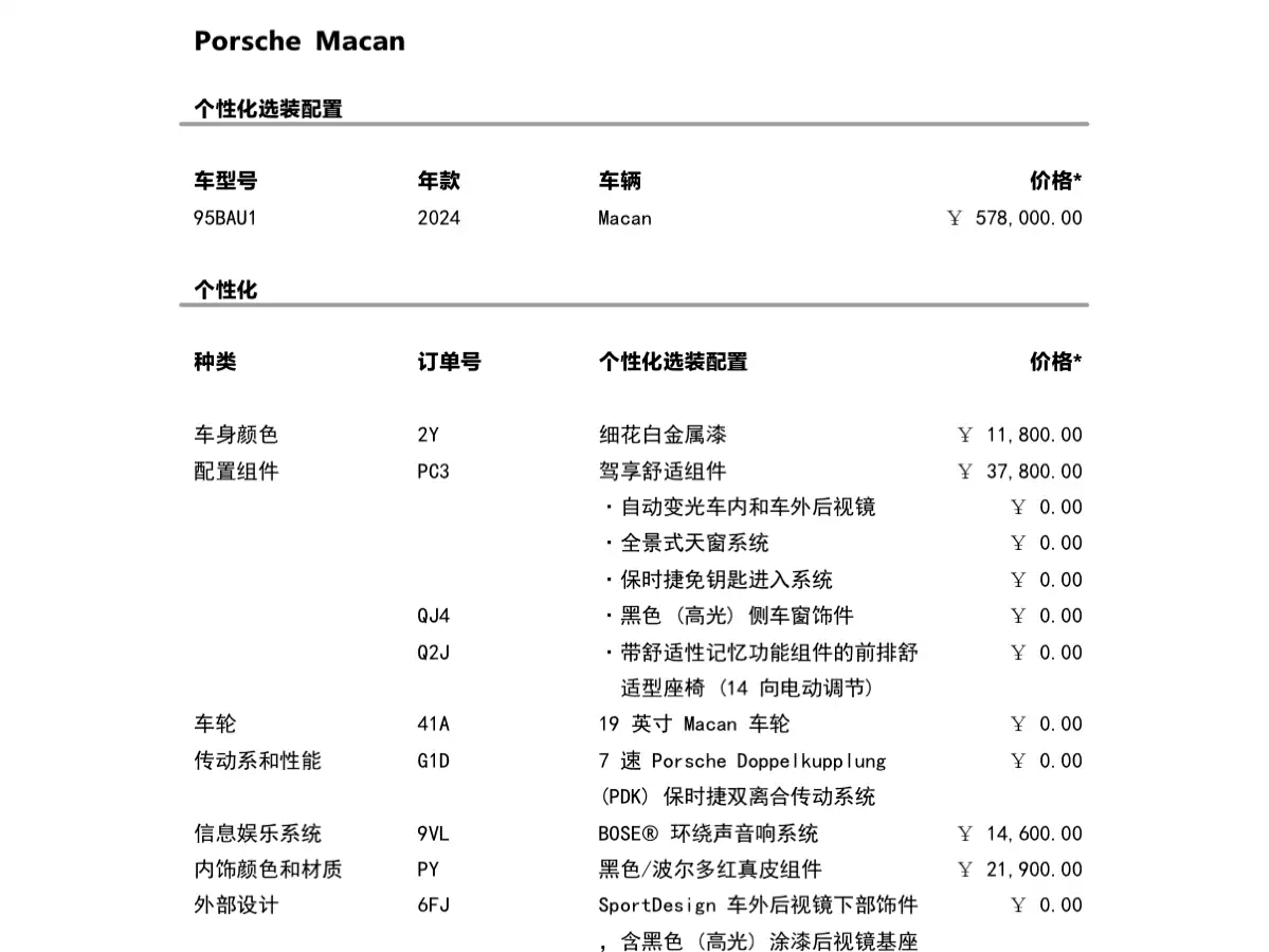 Porsche Macan 2024 2024 Macan 2.0T