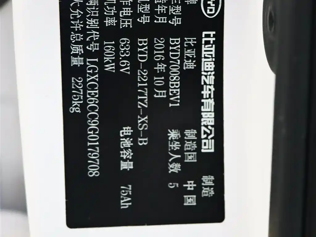 BYD Qin New Energy 2016 Qin EV300 Honor фото 10