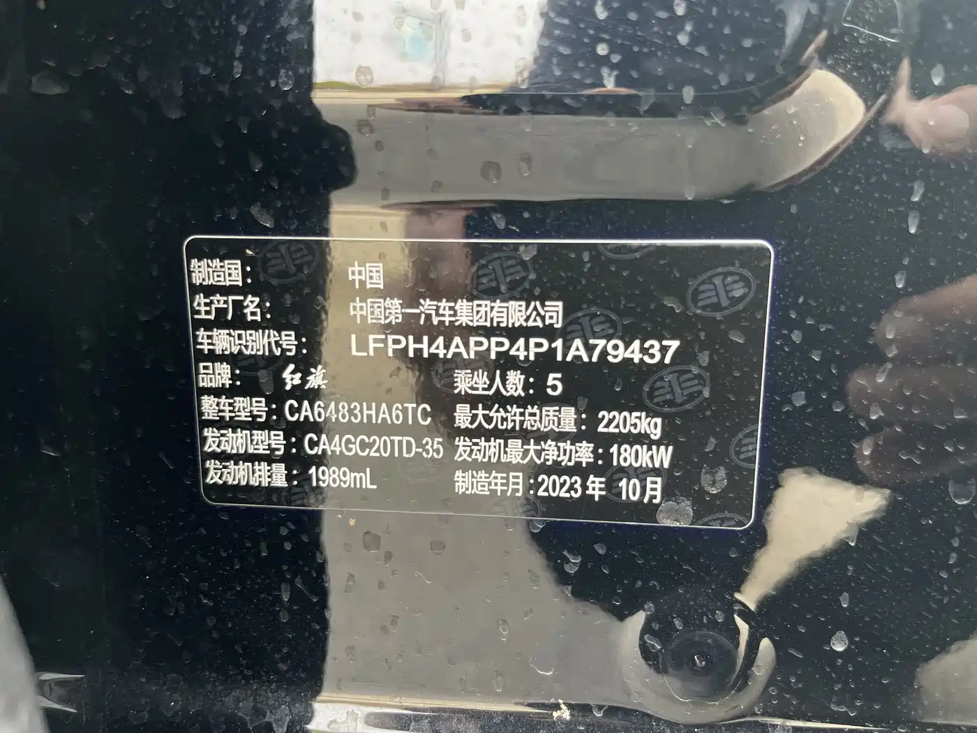 Hongqi HS5 2023 2.0T Flag Pro 500,000 Units Commemorative Edition фото 22