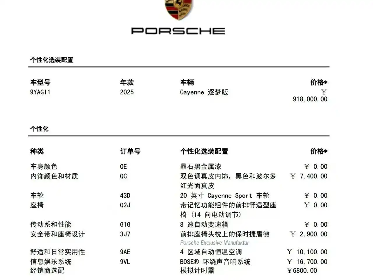 Porsche Cayenne 2025 2025 Cayenne 3.0T