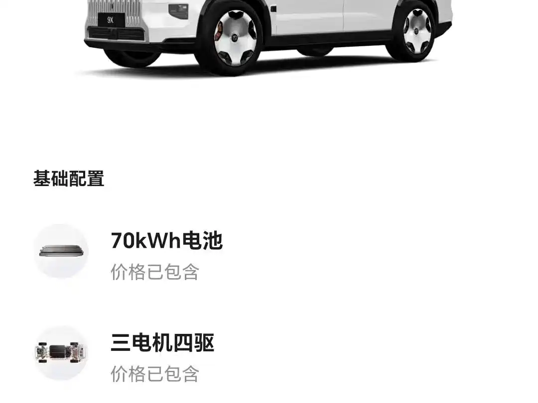 ZEEKR 9X 2026 2025 Model Standard