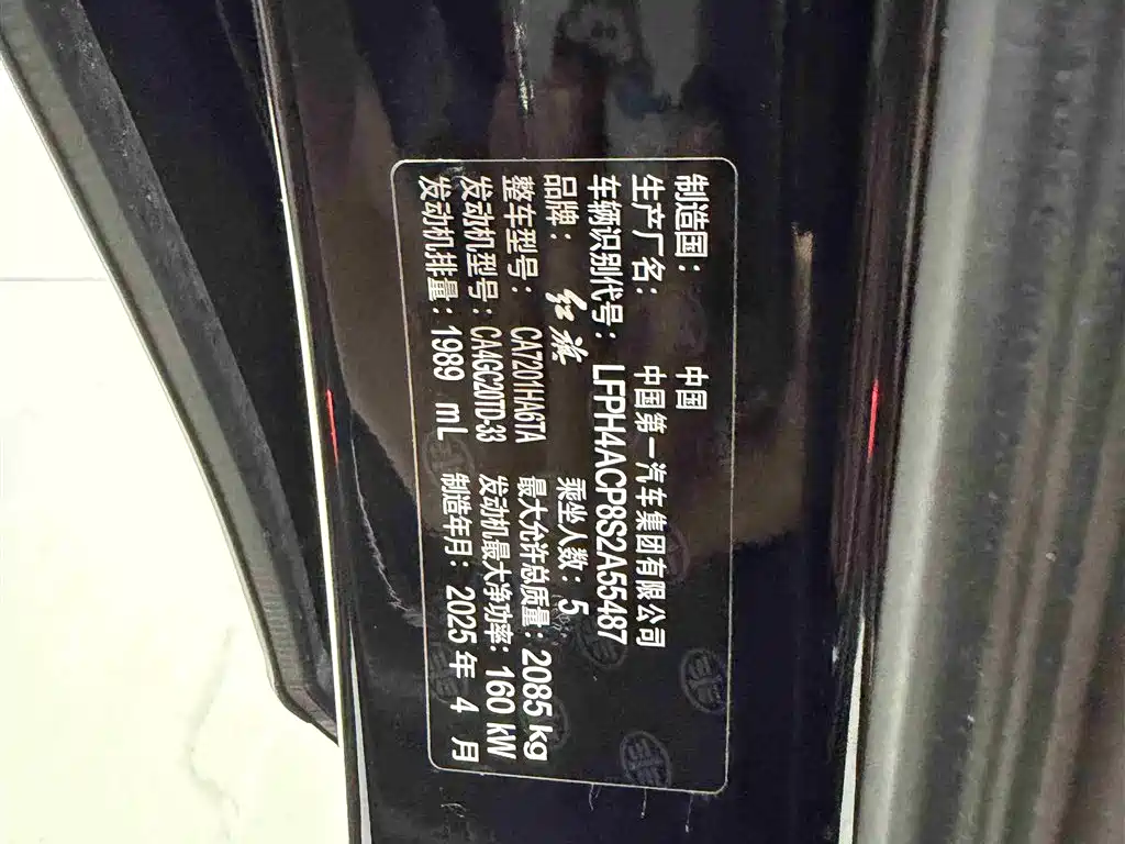 Hongqi H5 2025 2.0T Automatic Flag Celebration 500,000 Units Anniversary Edition фото 16