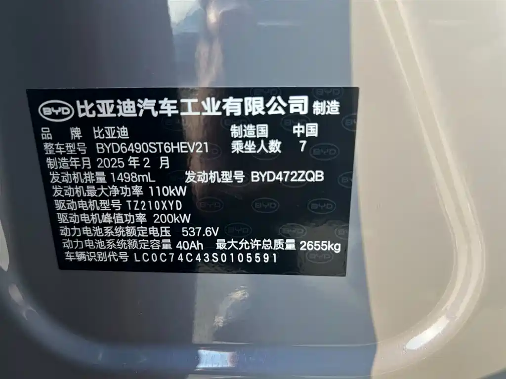 BYD Tang New Energy 2025 Smart Driving Edition DM-i 115KM Premium фото 22