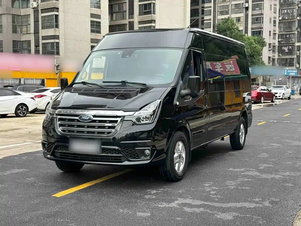 Ford New Generation Transit 2021 2021 2.2T automatic luxury bus Pro long wheelbase with mechanical step 9-seater medium roof China VI