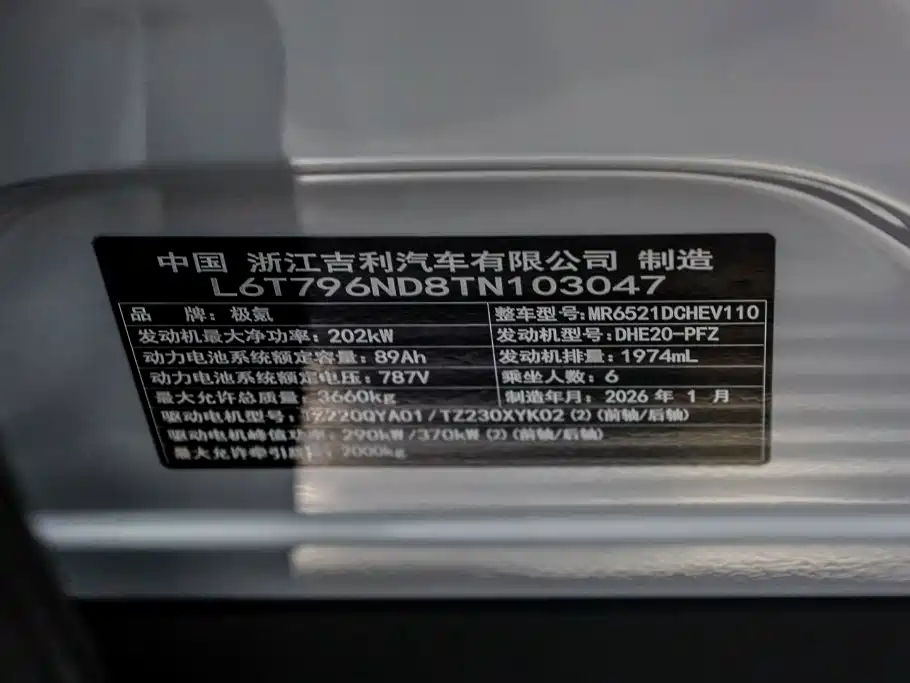 ZEEKR 9X 2026 2025 Model Standard