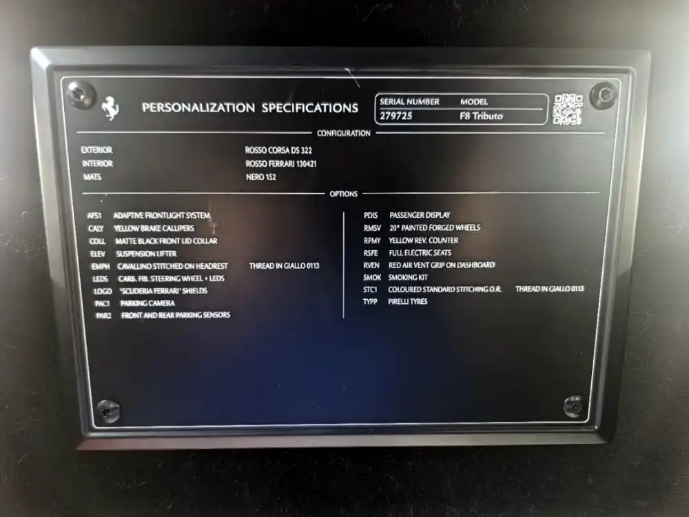 Ferrari F8 2022 2019 Tributo 3.9T V8