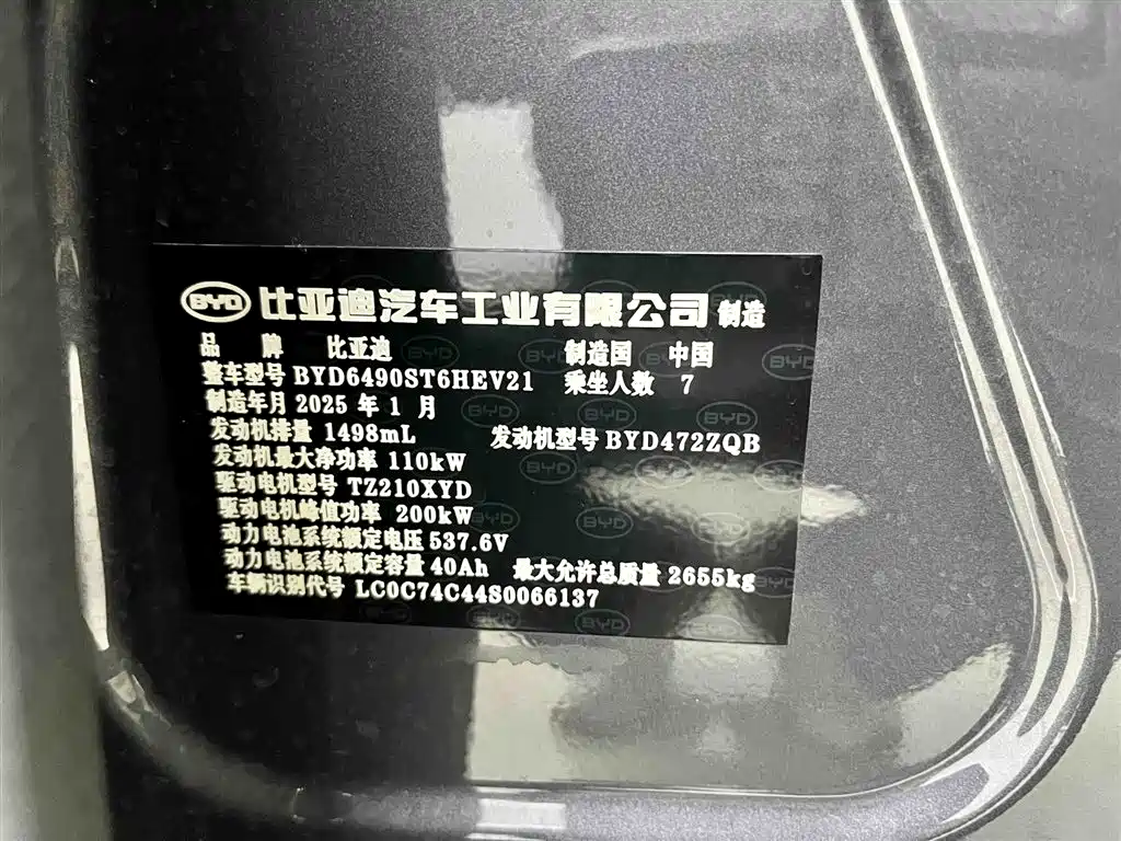BYD Tang New Energy 2025 DM-i 115KM Prestige Type фото 16