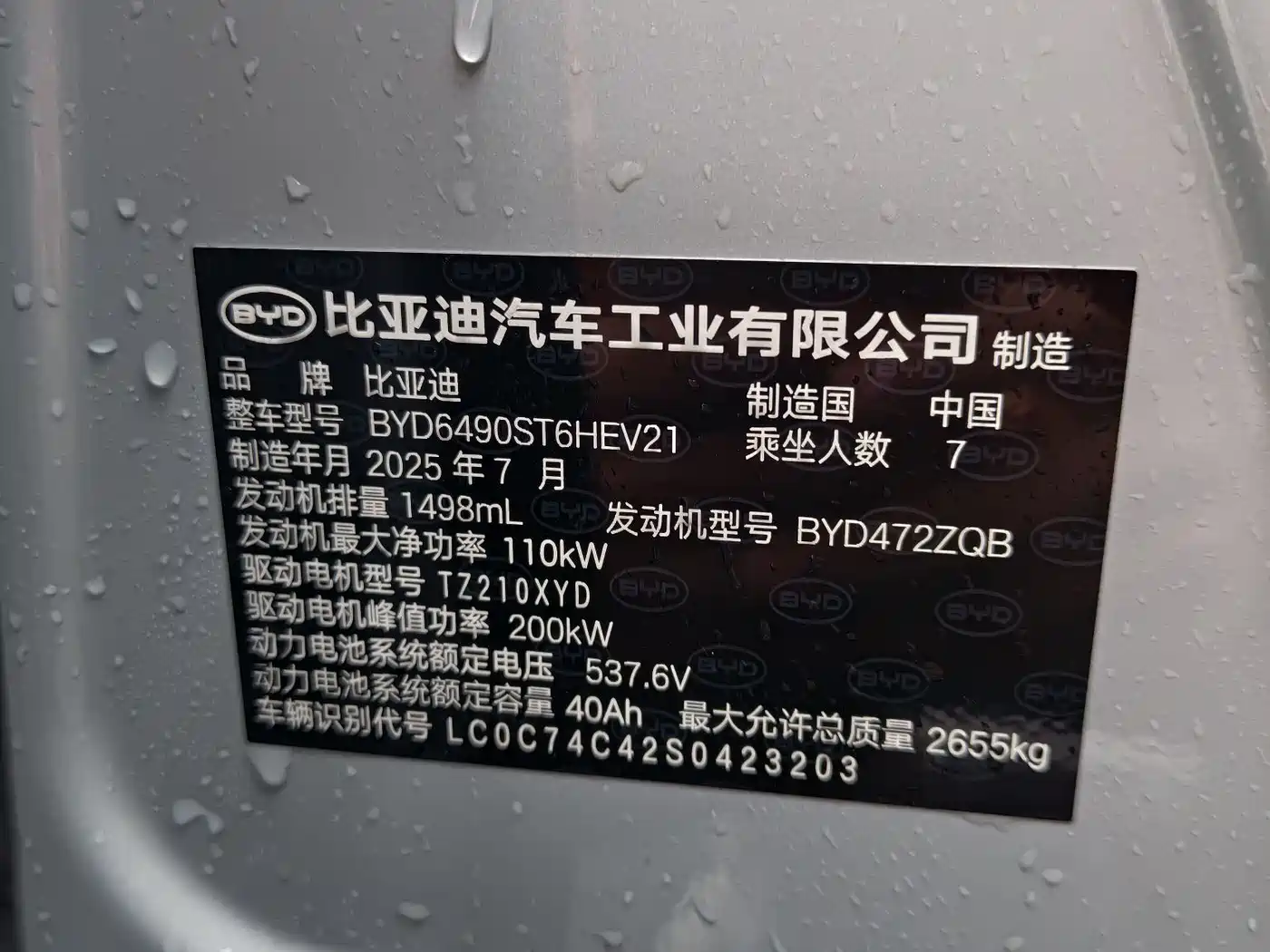 BYD Tang New Energy 2025 Smart Driving Edition DM-i 115KM Honor фото 7