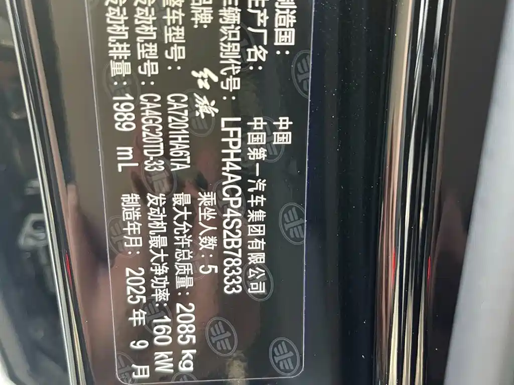 Hongqi H5 2025 2.0T Automatic Flag Celebration 500,000 Units Anniversary Edition фото 15