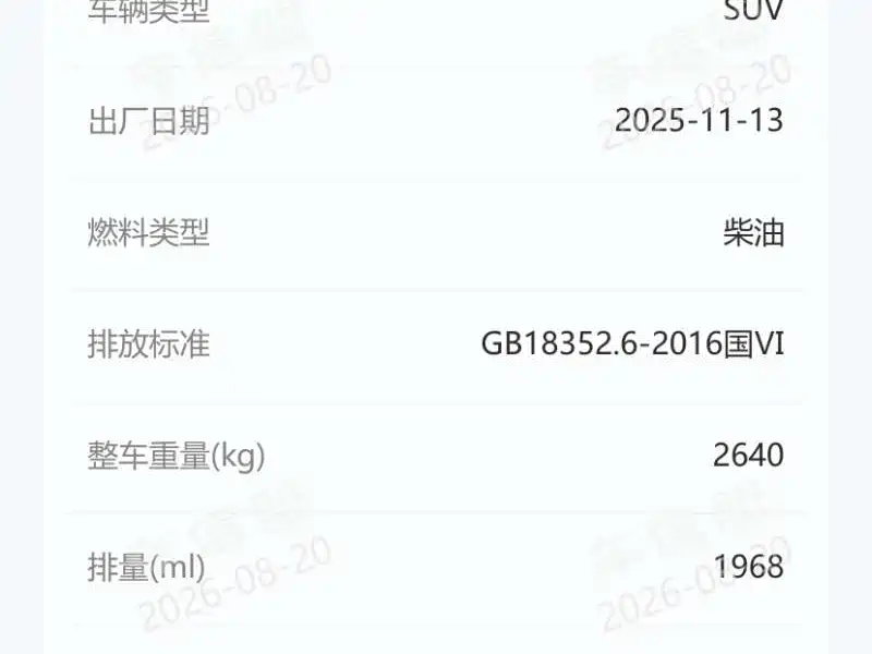 212 T01 2025 2025 2.0T Diesel Version